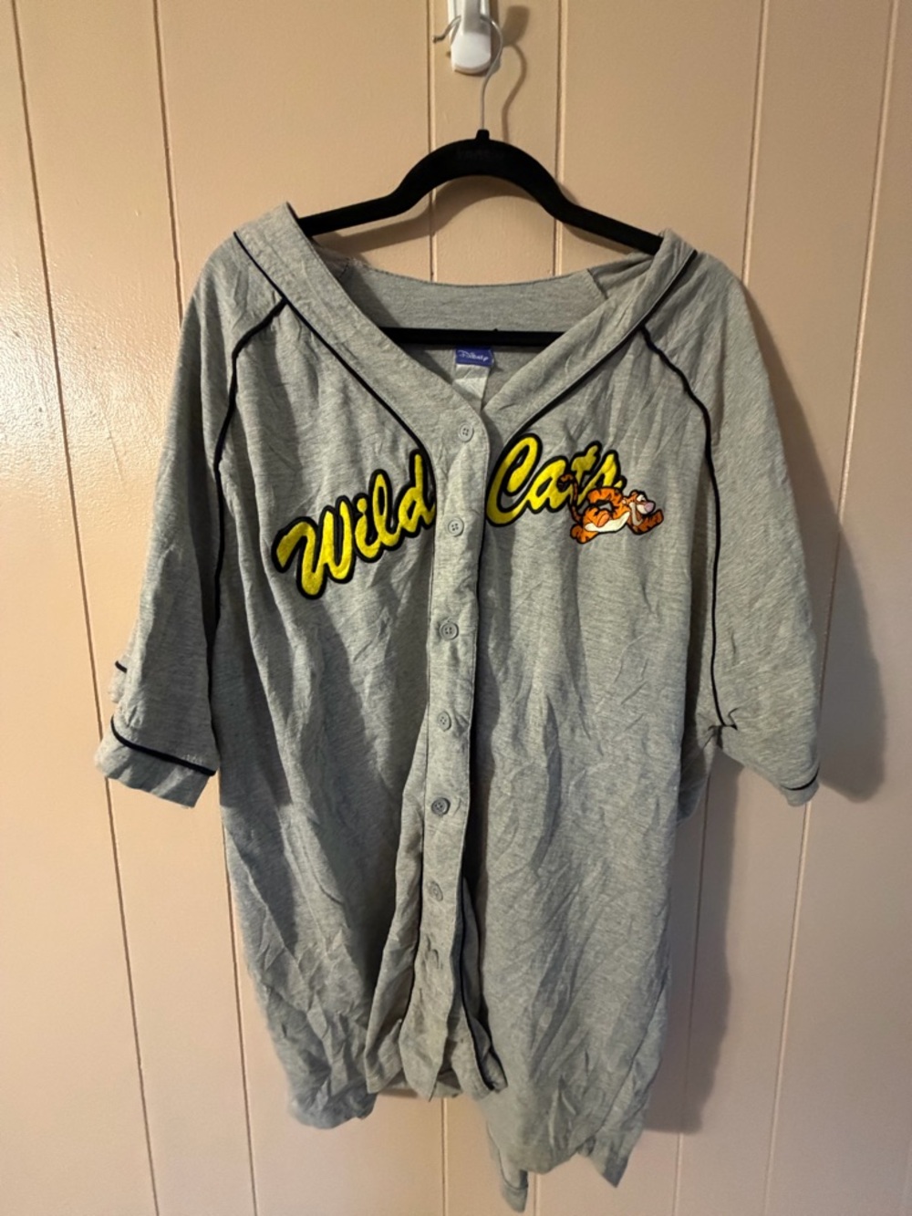 Disney Tigger Wild Cats Grey Button-Up Jersey